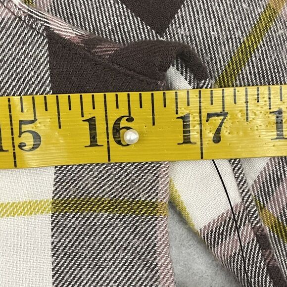 Volcom Flannel Shirt Girls Size 8/10 Espresso Plaid  Getting Rad Button Up NEW - Picture 6 of 16